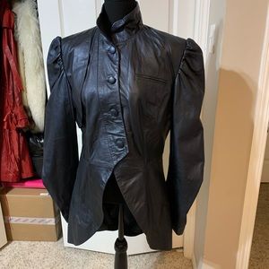 IMPERO LONDON | leather blue metallic Victorian inspired